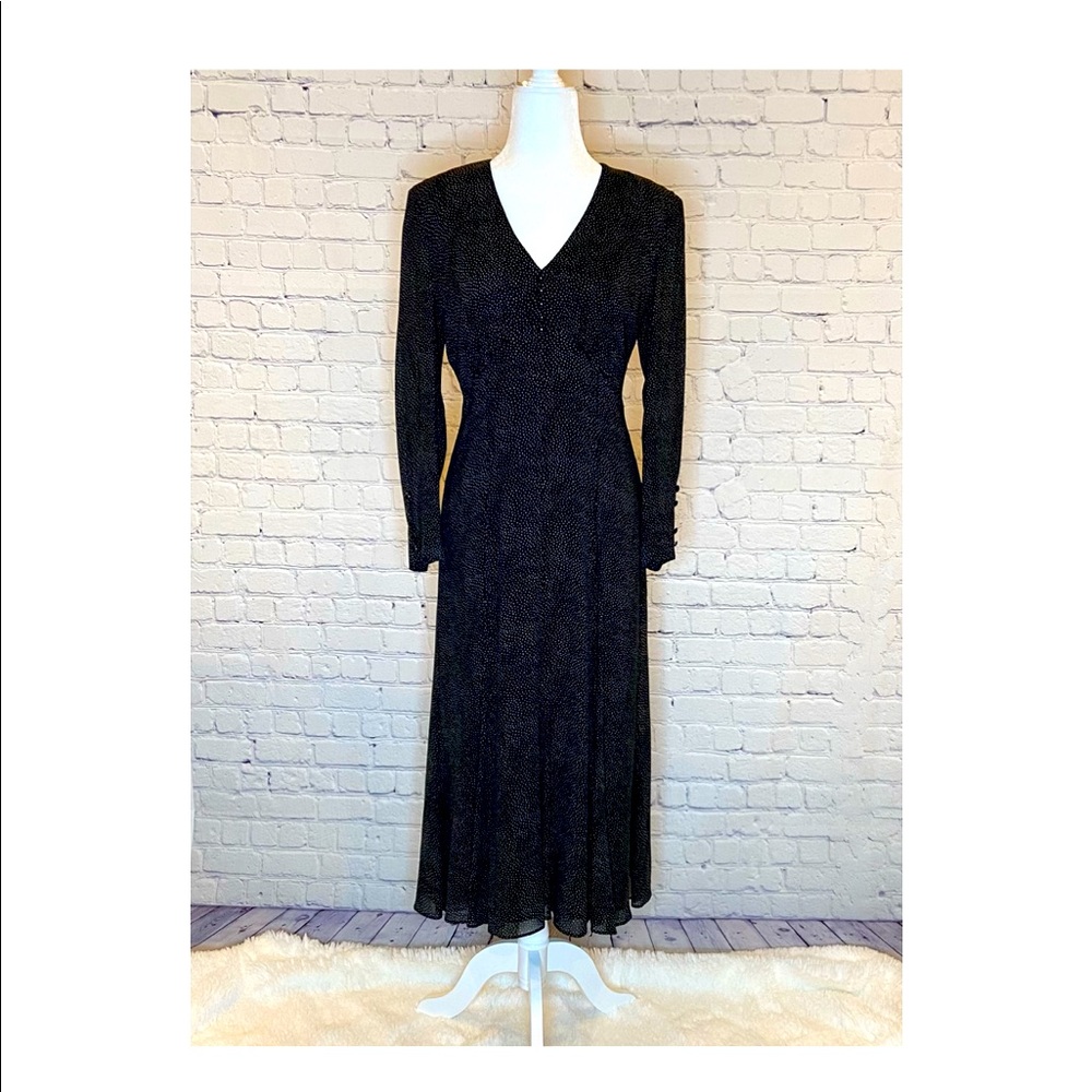 Liz Claiborne Black Polka Dot Dress - Picture 2 of 13